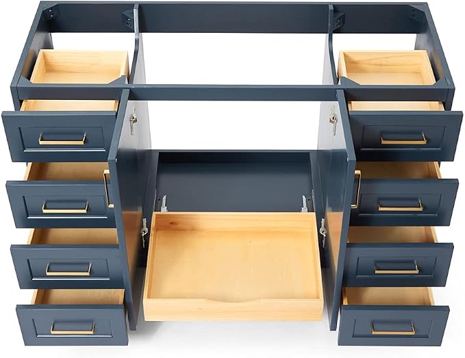ARIEL 54" Midnight Blue Bathroom Vanity Base Cabinet, Single Sink Configuration - Image 4