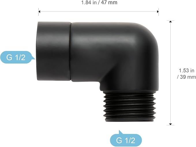 OFFO Shower Head Elbow Adapter, All Metal Handheld Shower Head Elbow Adapter - Image 2