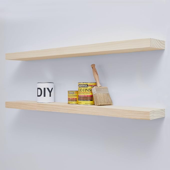 Homeforia 42 inch Wood Floating Shelf, High End Solid Natural Wood 42inch Large by Homeforia