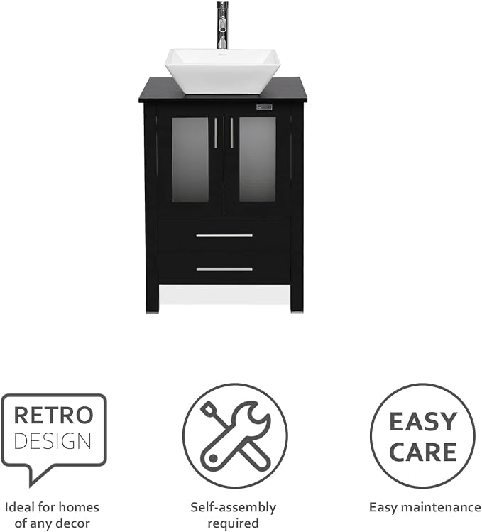 eclife 24" Modern Bathroom Vanity Sink Combo Freestanding Cabinet - Image 5