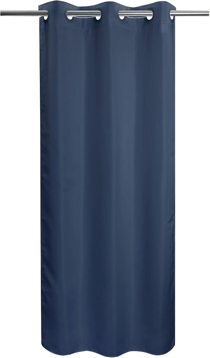 River Dream Stall Size No Hook Navy Blue Shower Curtain Soft Microfiber by RiverDream