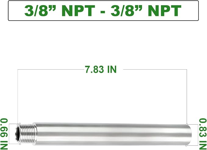 TAISHER 2PCS Stainless Steel Pipe Fittings, 3/8" NPT Male x 3/8" NPT Female - Image 4
