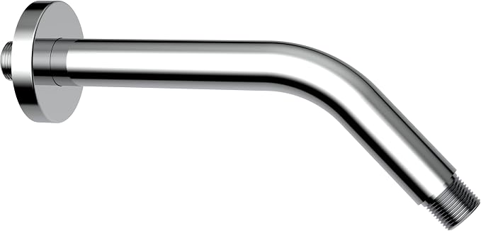 Aquaiaw Shower Arm and O-Ring Flange, 8 inch, Solid Brass, Both Soldered 1/2 by AQUAIAW