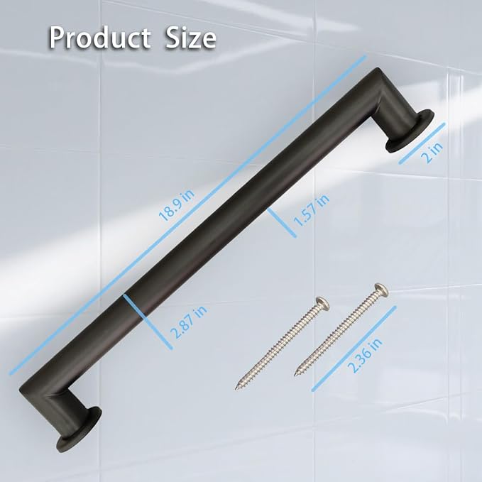 Handicap Grab Bars, Right Angle 2 Pack 18 Inch Shower Grab Bar - Image 7