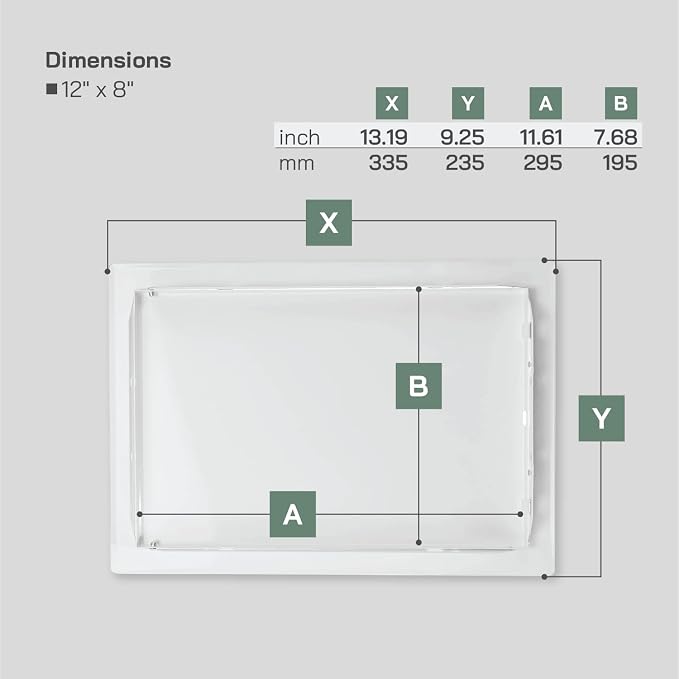 Vent Systems 12" x 8" Inch White Galvanized Steel Access Panel – Durable Access - Image 2