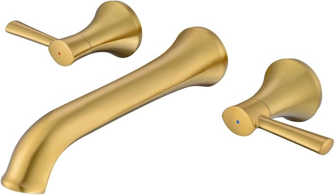 Wall Mount Tub Filler Brass Tub Faucet Brushed Gold Bathroom Bathtub Faucets by wowkksanitaryware