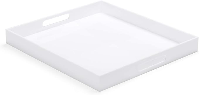 White Modern Acrylic Ottoman Tray by ATOZONE