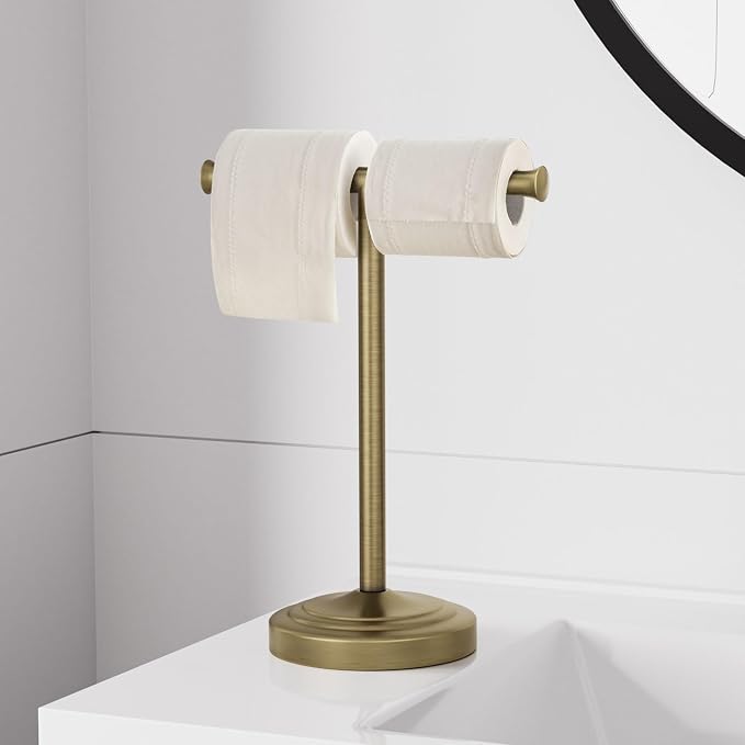 RUMOSE 13 Inch Antique Brass Towel Bar Stand Hand Holder Bathroom Kitchen - Image 8