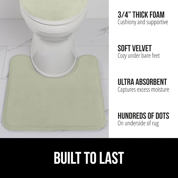 GORILLA GRIP Thick Memory Foam Toilet Rug - Image 3