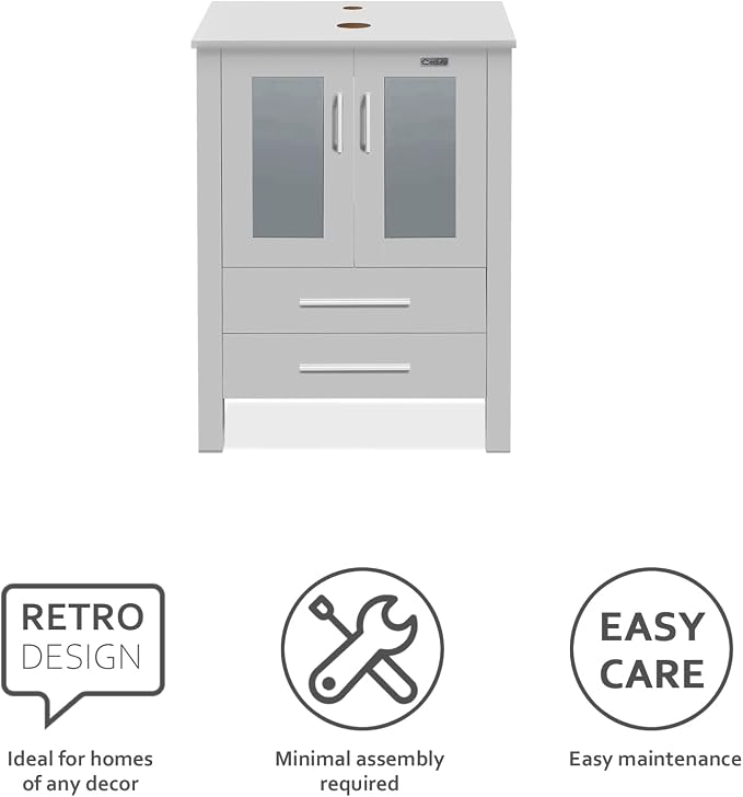 eclife 48" Modern Bathroom Vanity Sink Combo Freestanding Cabinet - Image 4