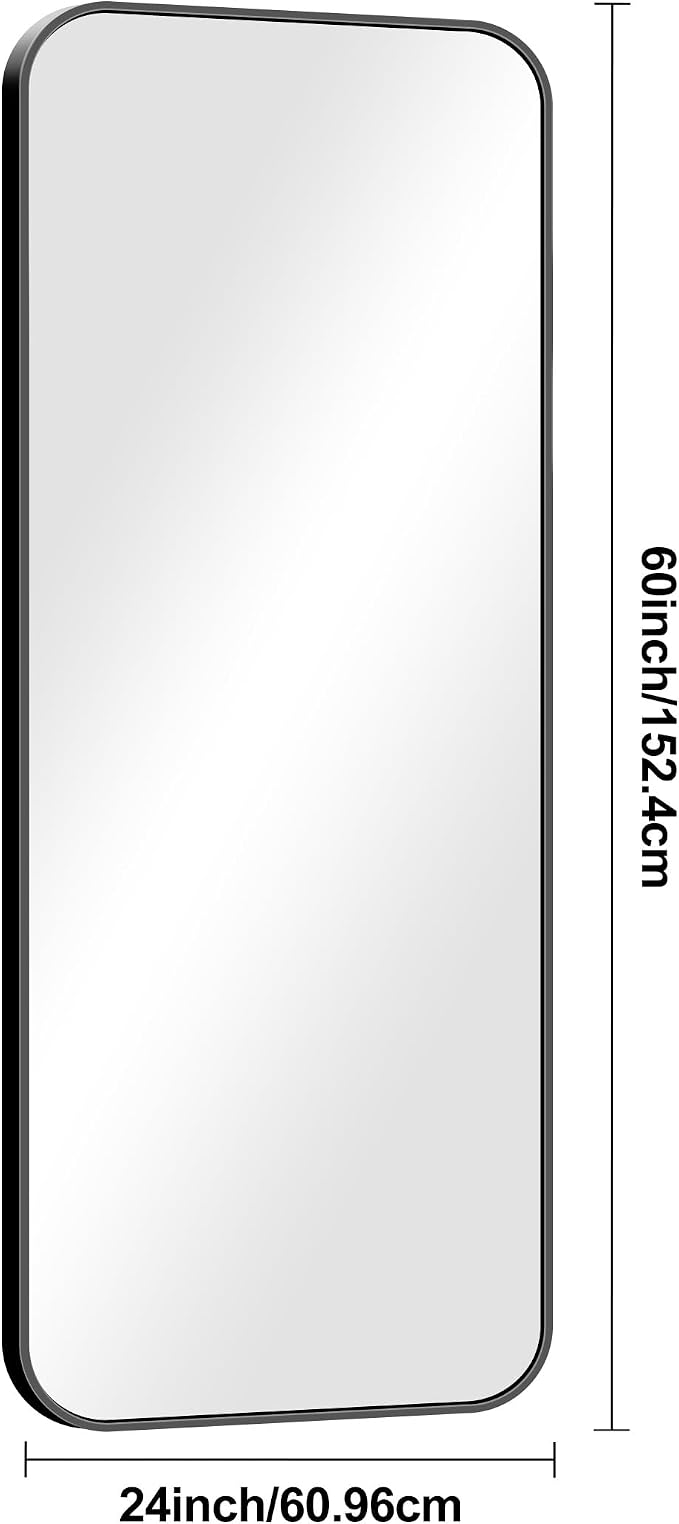BONEWEI 24x60 inch Bathroom Mirror, Wall Mounted Bathroom Frame Vanity Mirror - Image 7