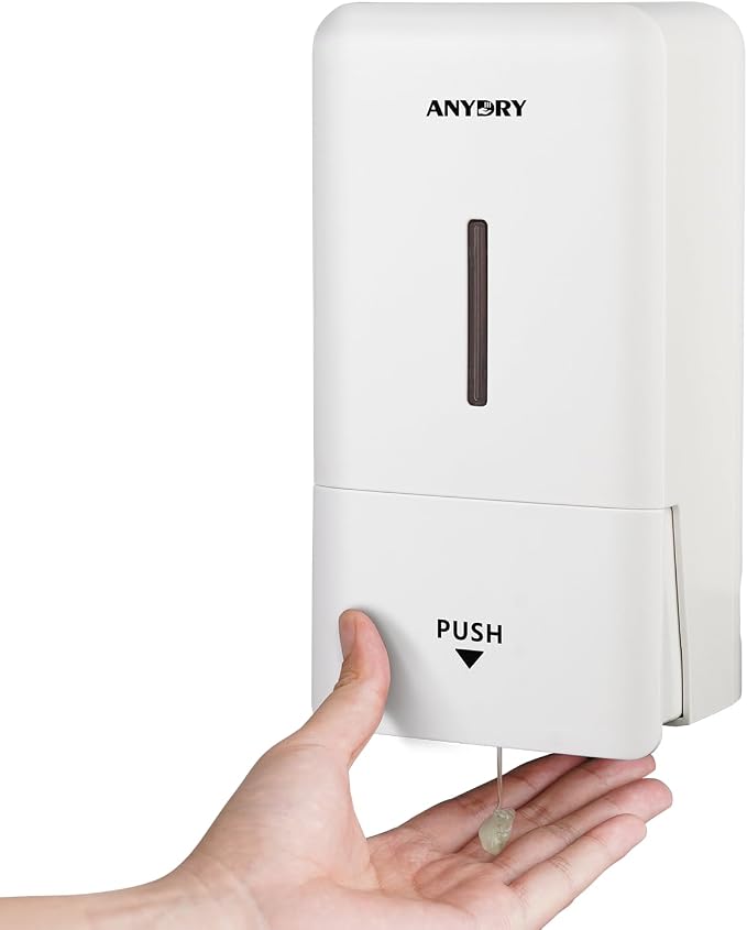27oz Manual Wall Mounted Soap Dispenser, Use by ANYDRY