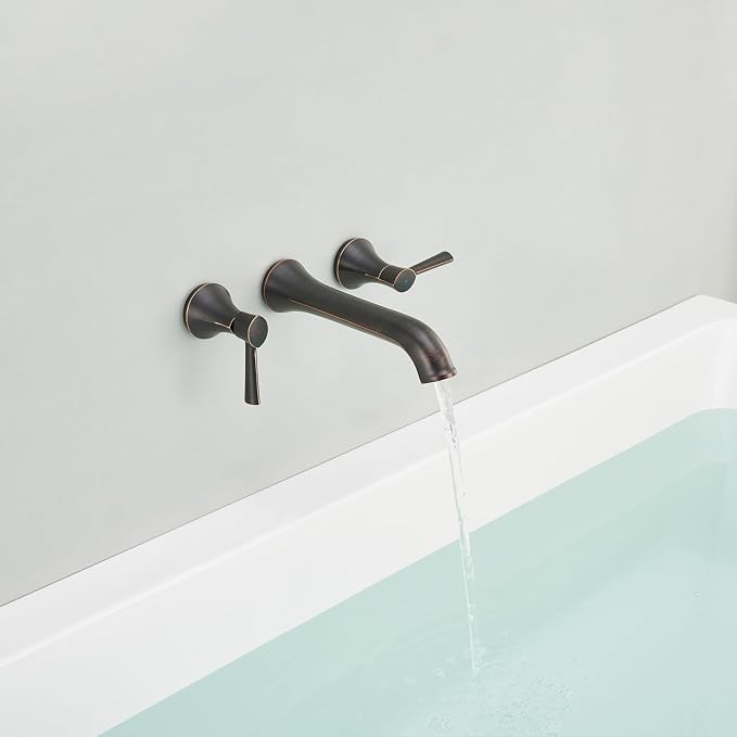 Wall Mount Tub Filler Brass Tub Faucet Oil Rubbed Bronze Bathroom Bathtub - Image 6