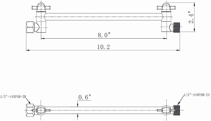 8 Inch Shower Head Extension Arm Chrome.Solid Brass Adjustable Shower Arm - Image 2