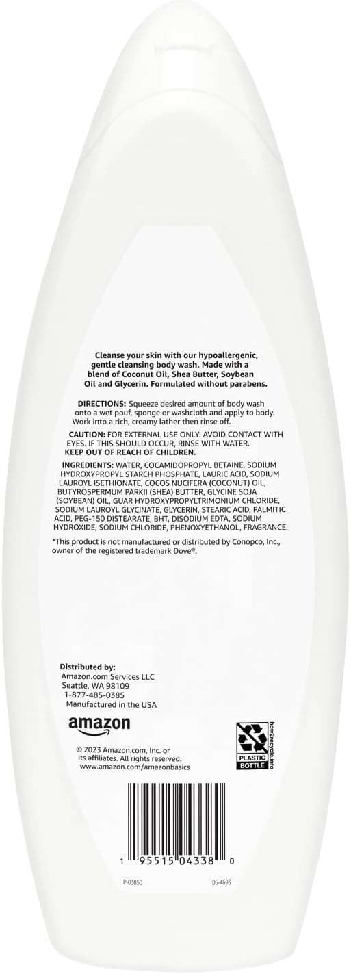 Amazon Basics Body Wash for Sensitive Skin, Hypoallergenic, 22 fl oz - Image 2