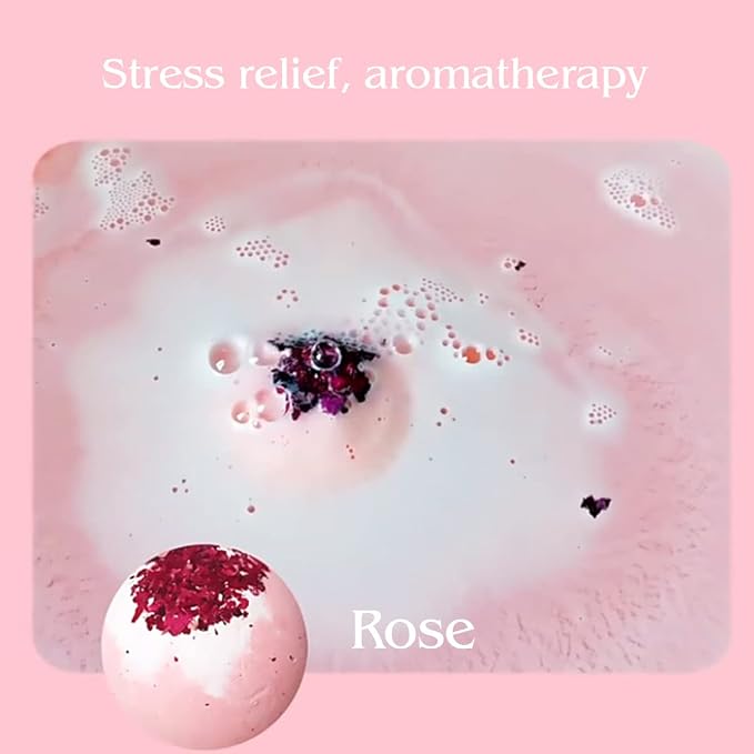 Dried Flower Bath Bombs Salt Balls, Rose Extract Essential Oils, Moisturizing - Image 6