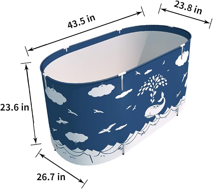BESTHLS Foldable Bathtub Portable Soaking Bath Tub, Eco-Friendly Bathing Tub - Image 2