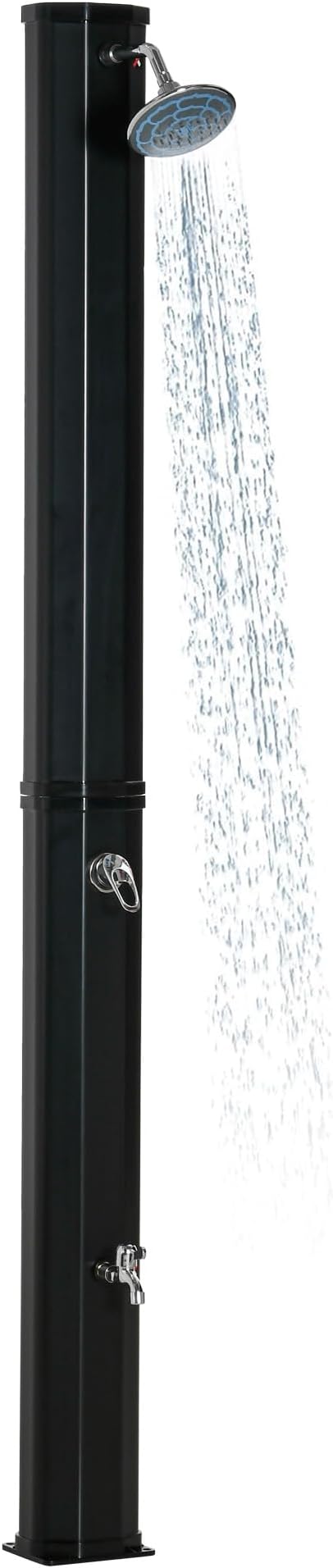 Outdoor Pool Shower Solar Heated, 9.3 Gallon Garden Pool Shower w/ 360° Swivel by Zjjseloru