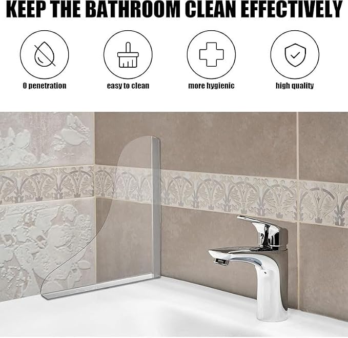 4 Pack Shower Splash Guard – Waterproof Self-Adhesive Shower Water Guard - Image 3