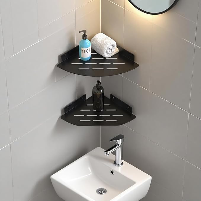 Corner Shelf Shower Caddy Hanging, Metal Floating Shelves - Image 6