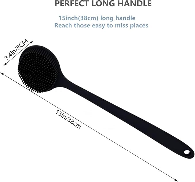 Silicone Body Scrubber, Long Handle Back Scrubber - Image 5