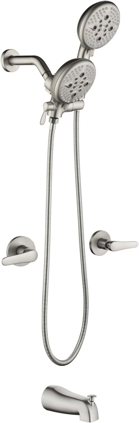 2 Handles Tub Shower Faucet Set Shower System by SHAMANDA