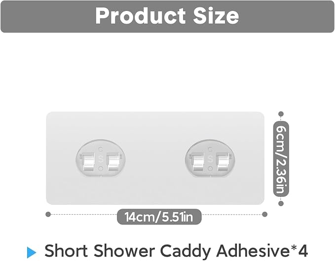 Shower Caddy Adhesive Replacement, Transparent Strong Adhesive Hooks, No - Image 2