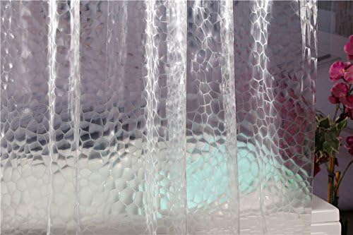 10 Guage Design Clear Shower Curtain Liner, Plastic 3D Water Cube Clear Shower - Image 2