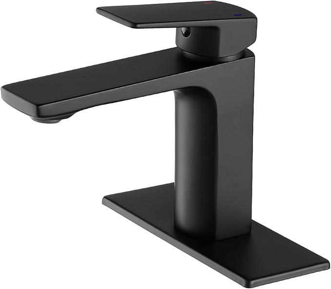 VOTON Matte Black Bathroom Faucet 1 Hole, Single Handle Bathroom Sink Faucets by VOTON