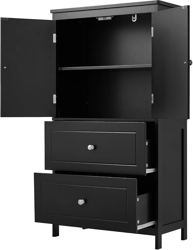Tall Wide Storage Cabinet, Wood Kitchen Cabinet - Image 8
