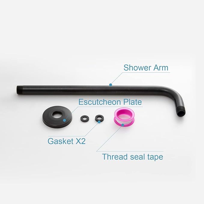 OFFO Shower Arm with Flange, 12 in Oil Rubbed Bronze Wall Mount Replacement - Image 6
