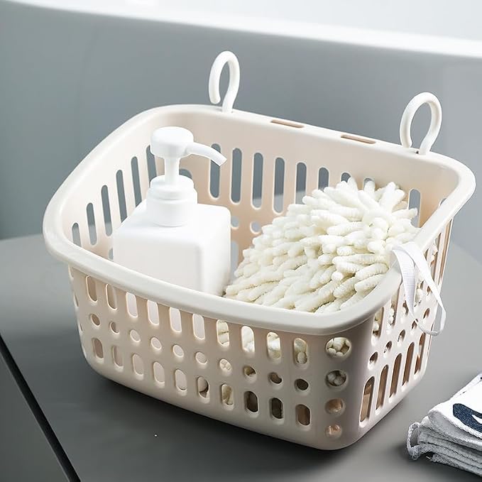 Hanging Bathroom Storage Basket – Wall-Mounted Plastic Organizer Bin - Image 3