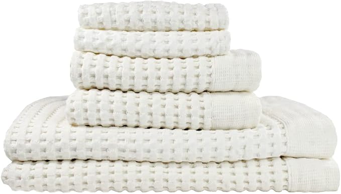 GILDEN TREE Waffle Towel Set Quick Dry Thin | 2 Bath Towels | 2 Hand Towels | 2 by GildenTree