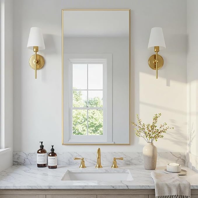 20x40 Inch Gold Bathroom Mirror by LEDLUX