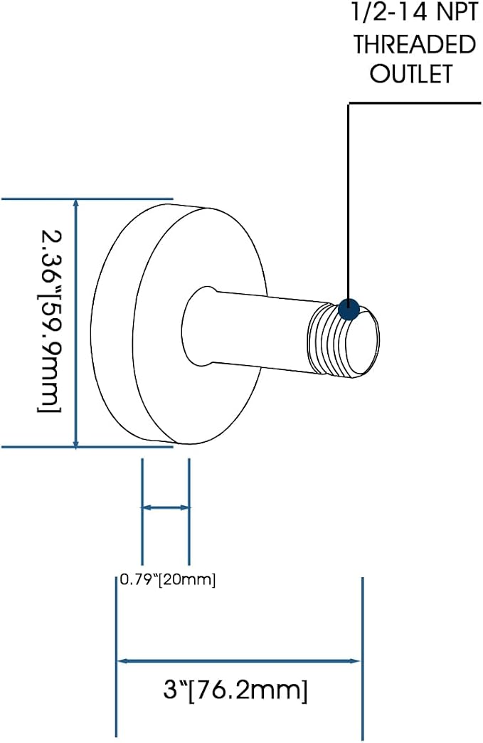 3 Inch Shower Arm with Flange and Stabilizer Bracket, Ceiling Mount Replacement - Image 5