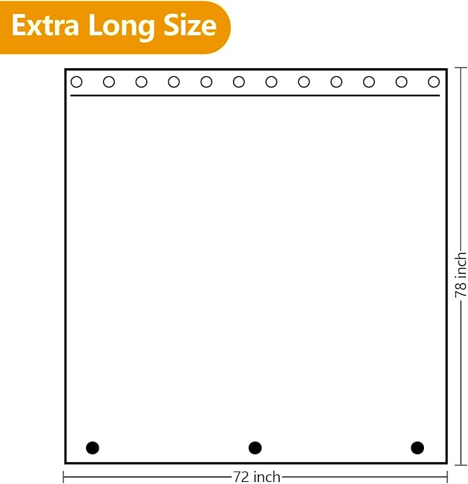 Extra Long Waterproof Fabric Shower Curtain Liner - Image 7