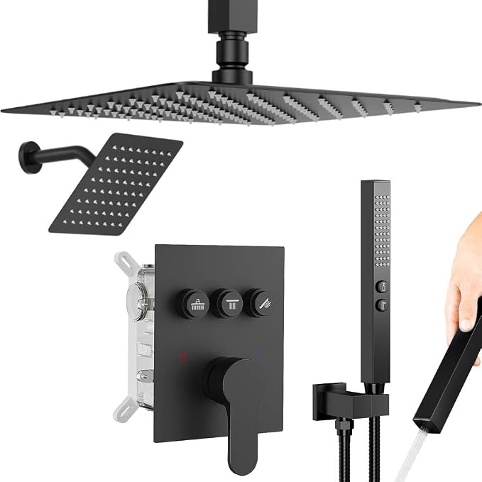 Shower Faucet Set, Ceiling Mount Dual Head Can Run All Together by STARBATH