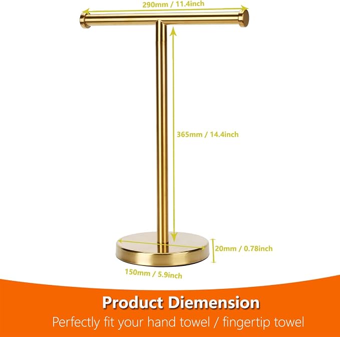 Gold Towel Rack Hand Towel Stand, Bathroom Towel Holder Stand SUS304 Stainless - Image 7