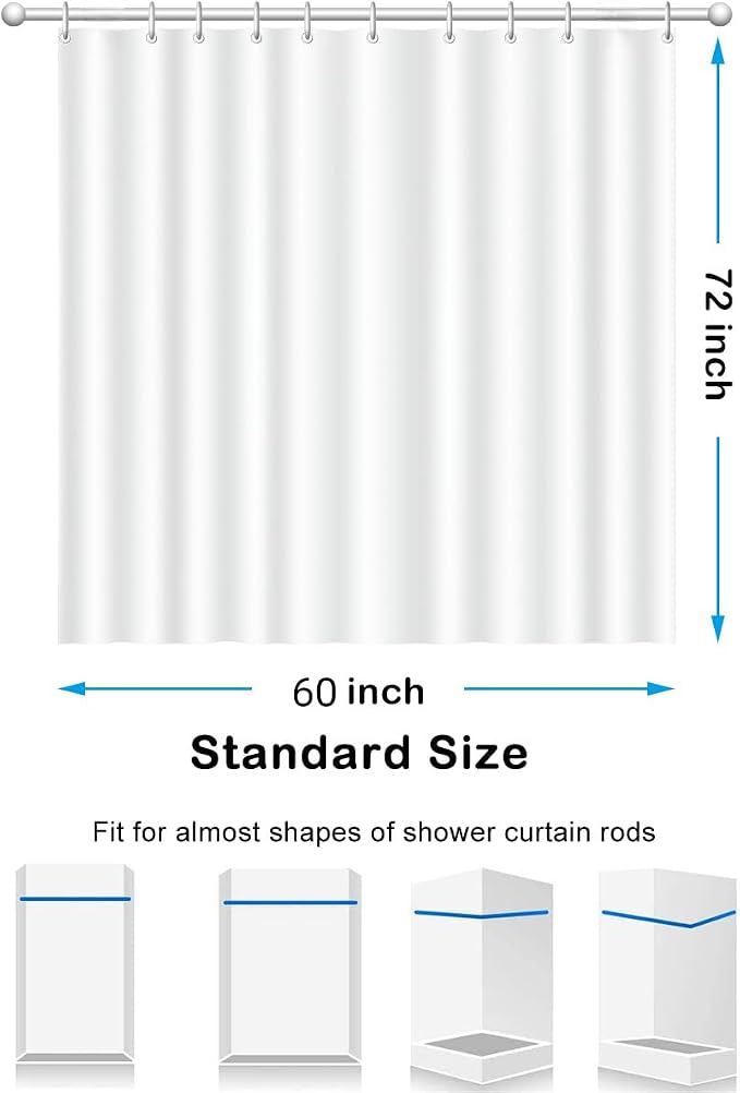Grey Shower Curtain Liner, PEVA Shower Liner - Image 4