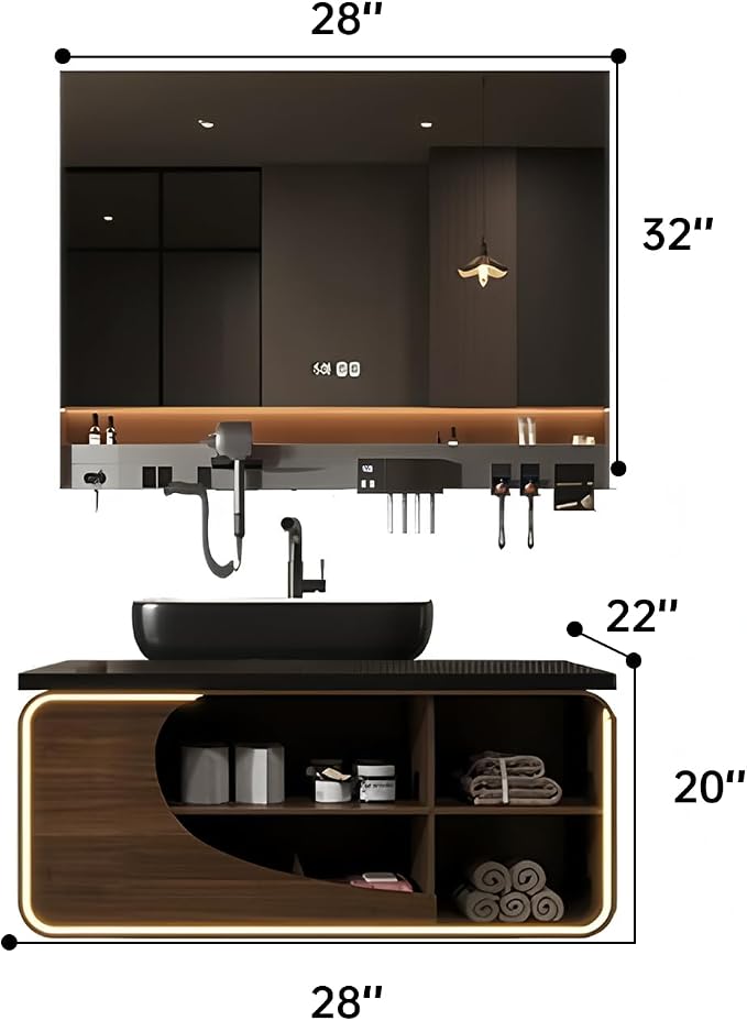 Single Sink Bathroom Vanity, Floating Modern Vanities - Image 2