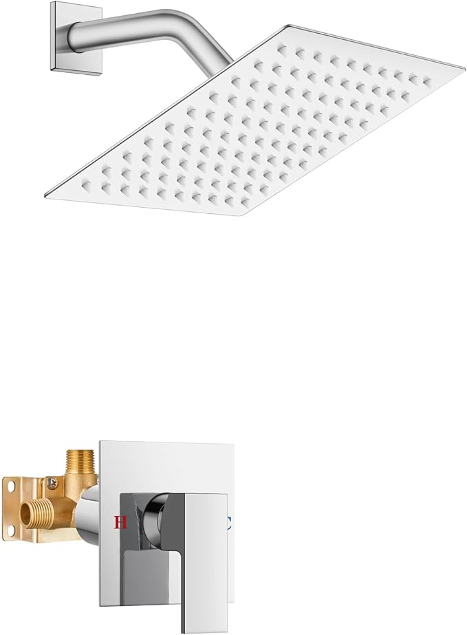 Airuida Shower Faucet Set Bathroom Rain Shower System SUS304 Stainless Steel by Airuida