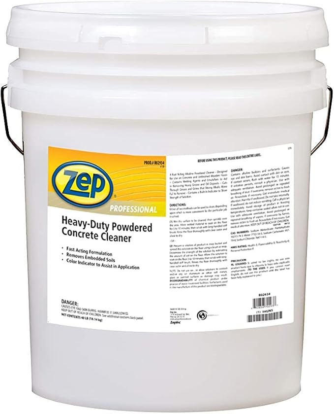 Zep Professional Heavy-Duty Powdered Concrete Cleaner, 40Lb. Bucket, - Image 9
