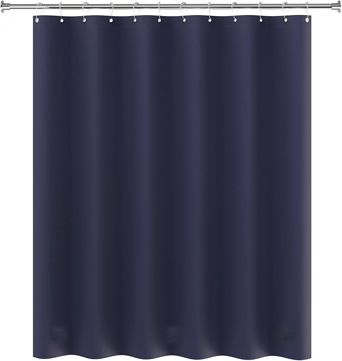 AmazerBath Navy Blue Shower Curtain, Thick PEVA, Heavy Duty Waterproof 72x72 - Image 9