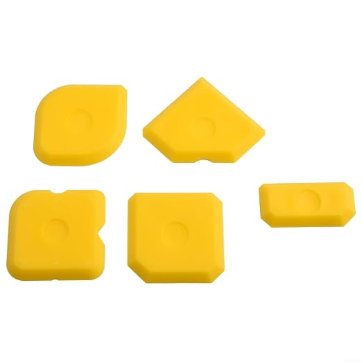 5pcs Portable Yellow Silicone Caulking Kit Multi Edge Sealant Applicator Tool - Image 2