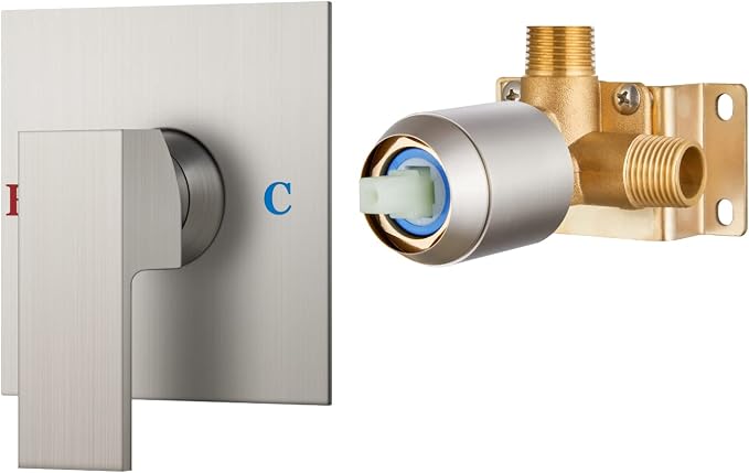 Airuida Square Single-Function Brass Faucet Shower Rough-in Valve Male Thread by Airuida