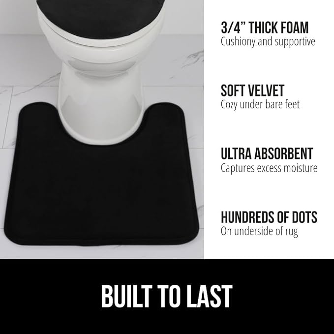 GORILLA GRIP Thick Memory Foam Toilet Rug - Image 3
