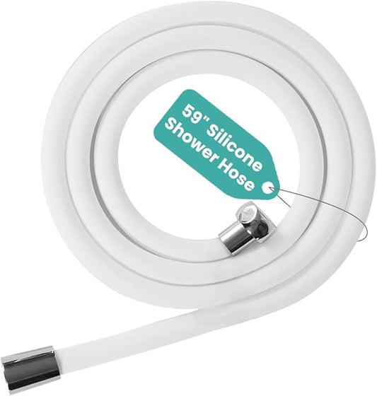 59 Inches Silicone Shower Hose, Ultra-Soft Anti-Kink Designed Handheld Shower by DLYYPLUS