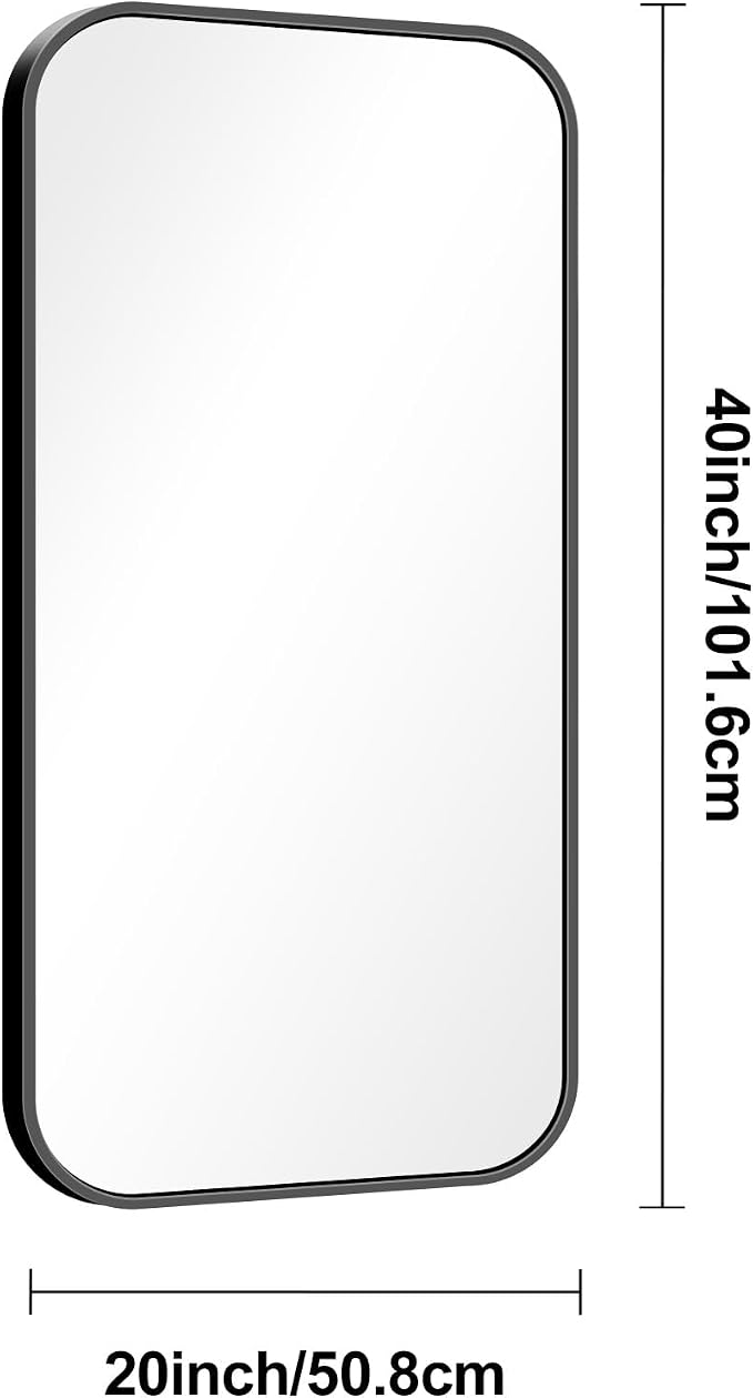 BONEWEI 20x40 inch Bathroom Mirror, Wall Mounted Bathroom Frame Vanity Mirror - Image 7
