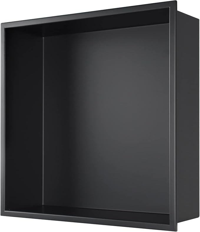 Stainless Steel Shower Niche 12" X 12" Matte Black No Tile Needed Niche Shower by Bernkot