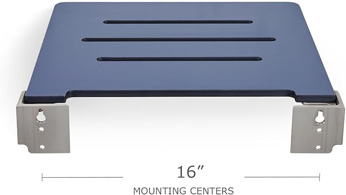 18 inch Silhouette Slimline Folding Wall Mount Shower Bench Seat - Image 8